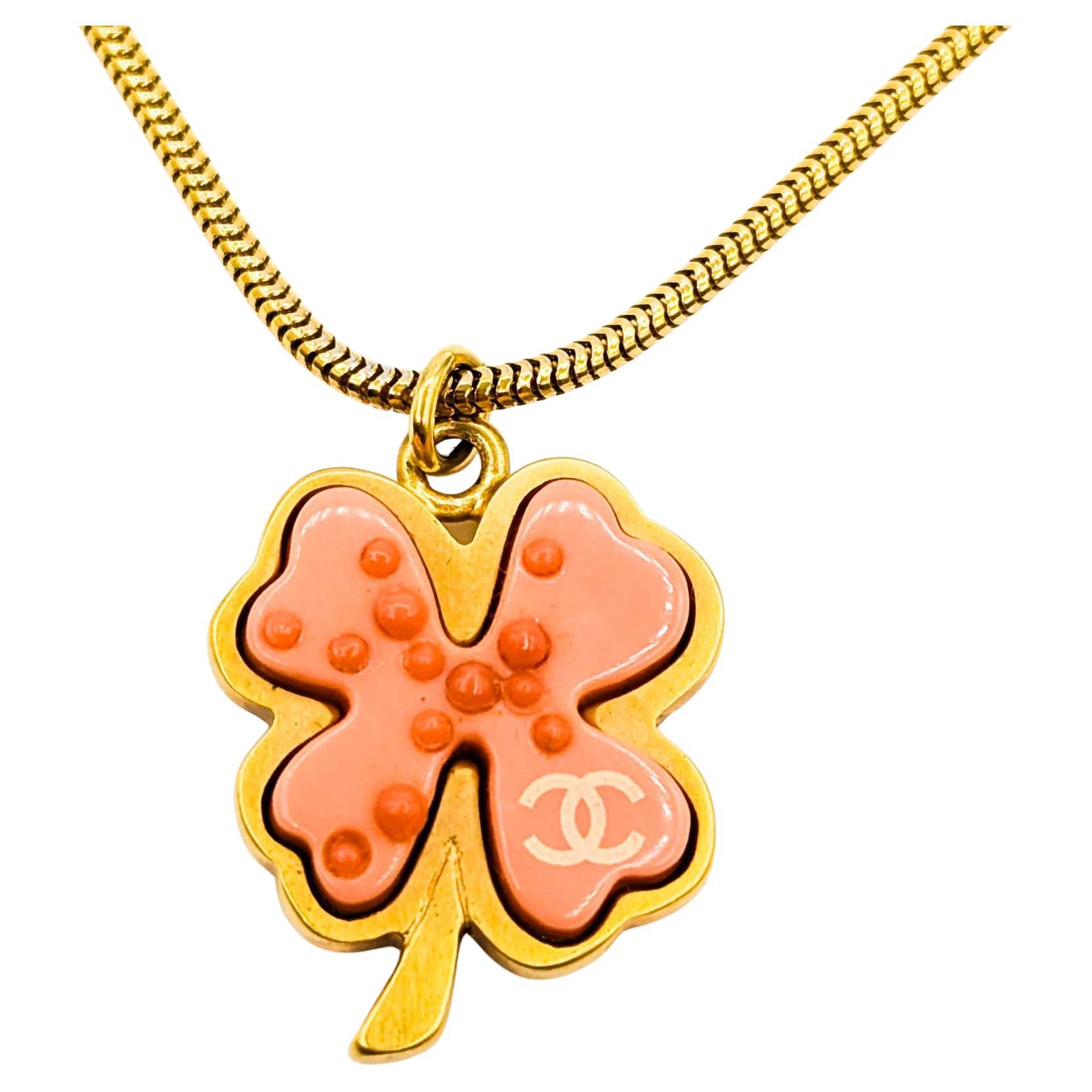 Chanel Coco Mark Necklace 4-Leaf Clover