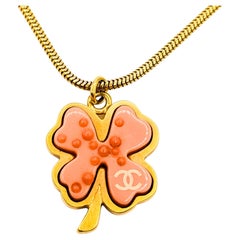 Chanel Coco Mark Necklace 4-Leaf Clover