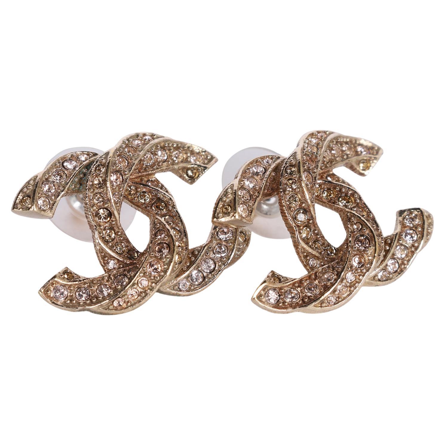 CHANEL COCO Mark rhinestone earring Metal Ladies