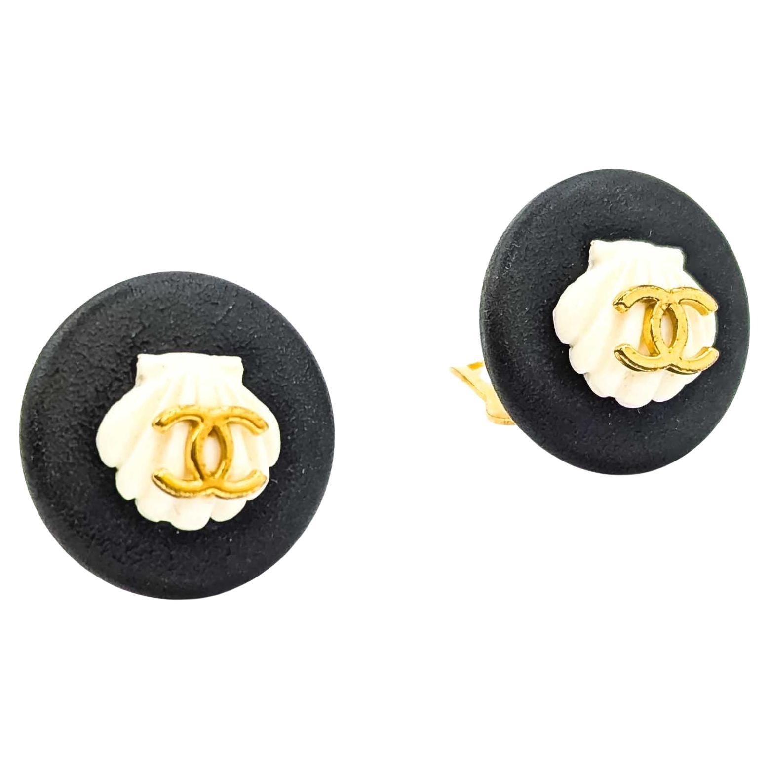 Chanel Coco Mark Seashell Earrings