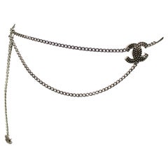 Chanel Coco Mark Silver-Tone Chain Waist Belt