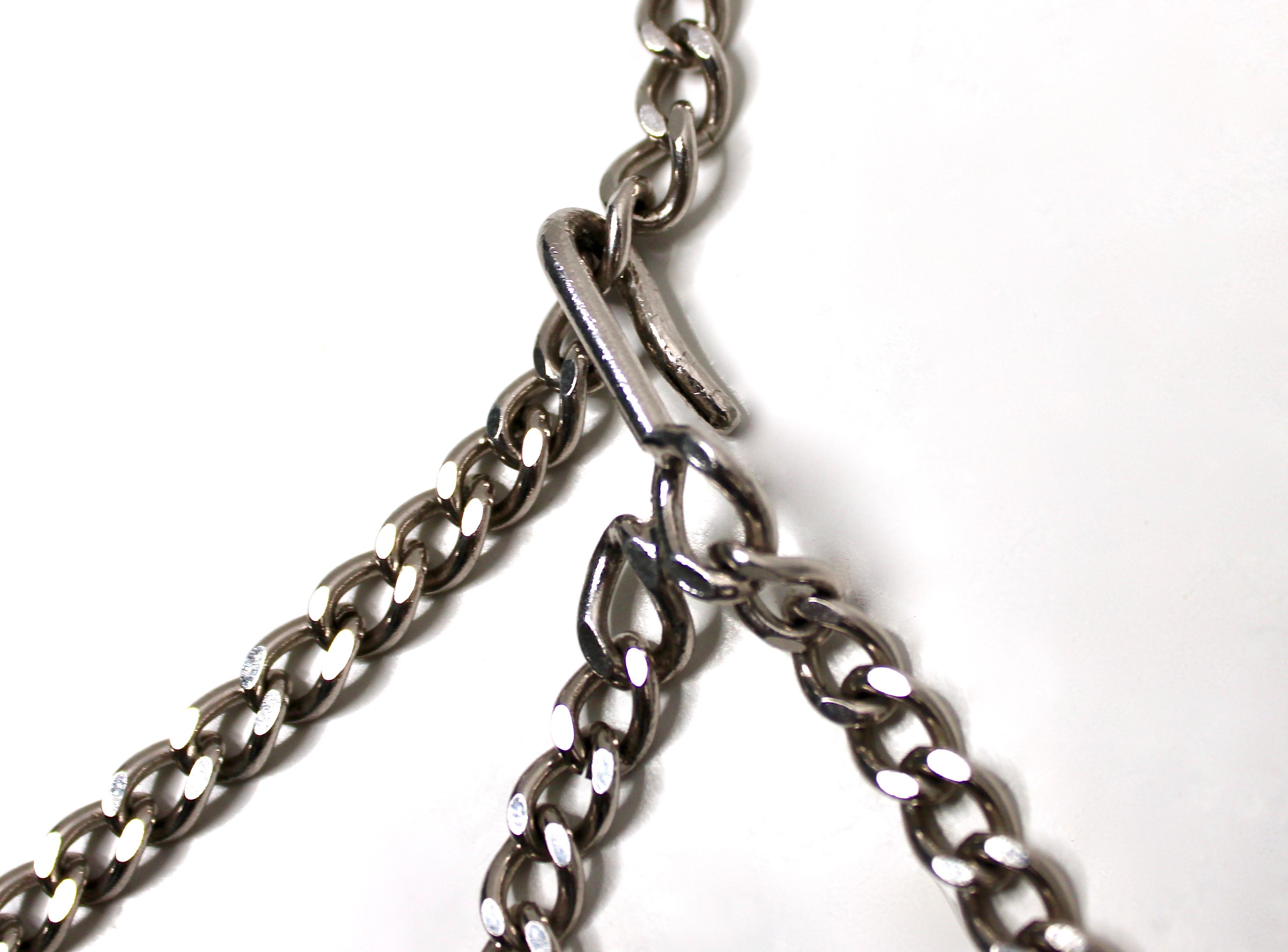 Cintura Chanel Coco Mark con catena in tonalità argento in vendita 1