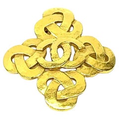Chanel Coco Mark Vintage Gold CC Logo Brooch, 1997