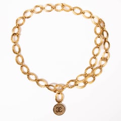 Chanel Coco Medallion Gold Plated Chain Belt 2003