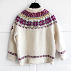 Cardigan Chanel Coco Neige 2018 Ivoire Blanc Rose Fair Isle 18B