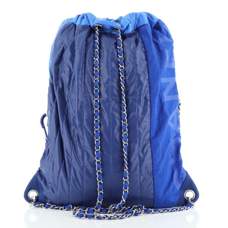 Blue Chanel Coco Neige Backpack Quilted Nylon