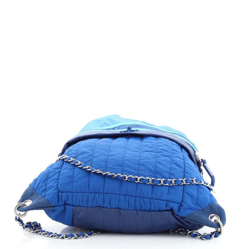 Blue Chanel Coco Neige Backpack Quilted Nylon