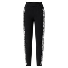 CHANEL COCO NEIGE Collection Black Knit Logo Trousers 36 FR