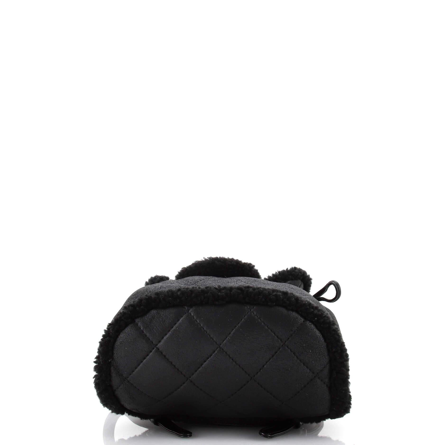 Women's or Men's Chanel Coco Neige Flap Backpack Quilted Lambskin and Shearling Small