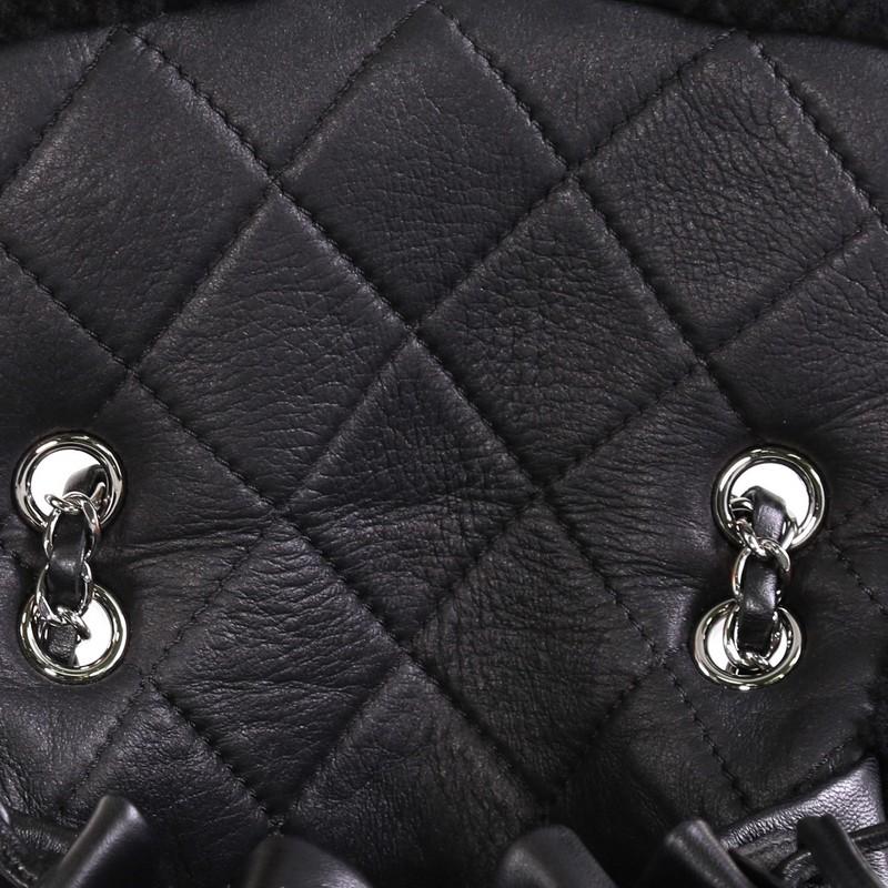 Chanel Coco Neige Flap Backpack Quilted Lambskin And Shearling Small  In Good Condition In NY, NY