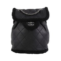 Chanel Coco Neige Flap Backpack Quilted Lambskin And Shearling Small 