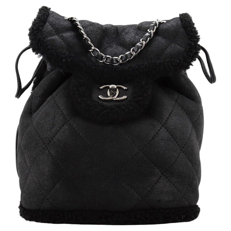 CHANEL Flap Bag Embroidered Lambskin Shearling, Pearls & Silver