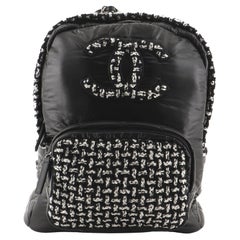 Chanel Coco Neige Front Pocket Backpack Nylon with Tweed Large