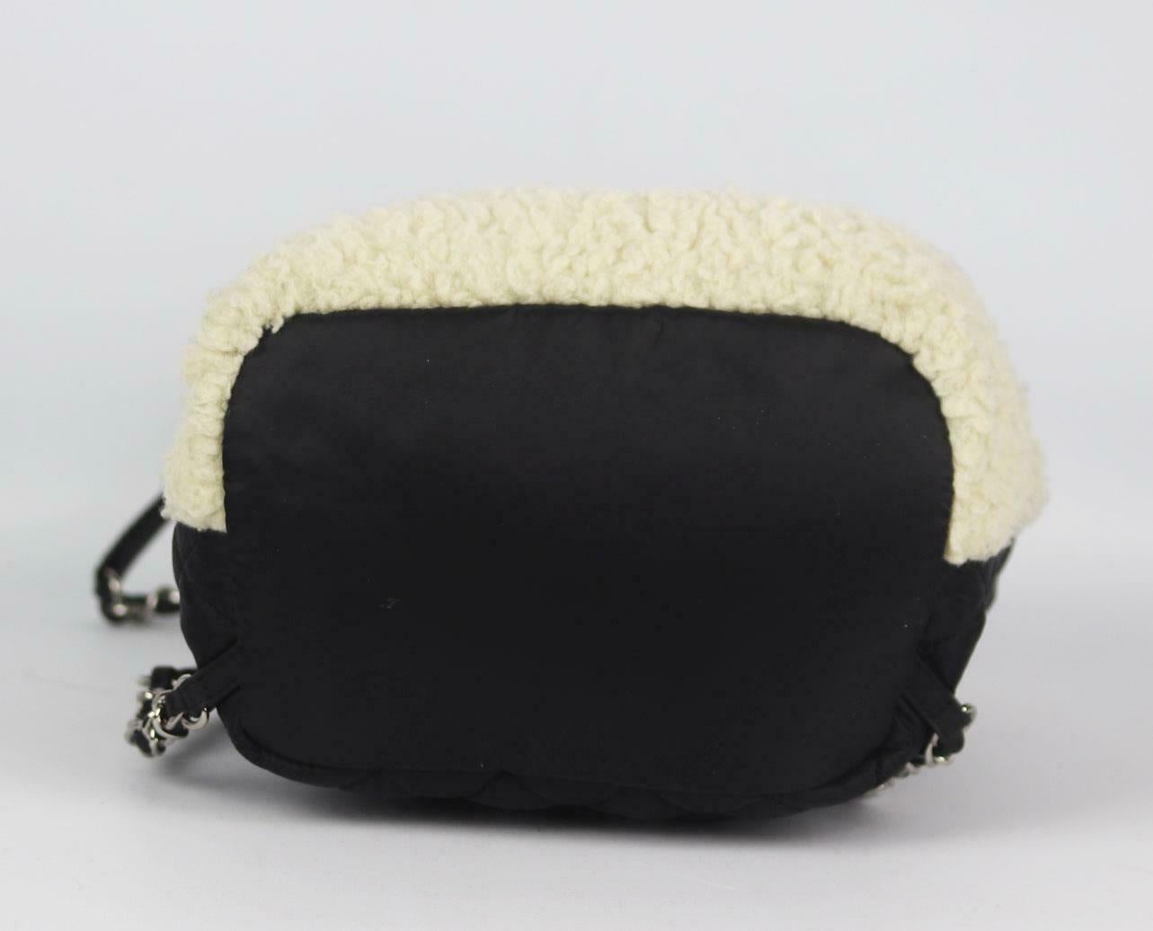 Chanel Coco Neige Shearling Trimmed Wool & Nylon Backpack 1