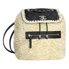 Chanel Coco Neige Shearling Trimmed Wool & Nylon Backpack