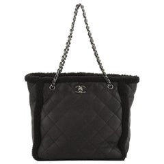 Chanel Coco Neige Shopping Tote Quilted Lambskin and Shearling Large