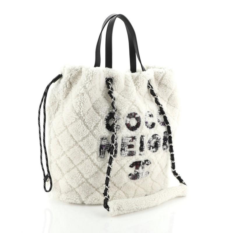 chanel shearling tote