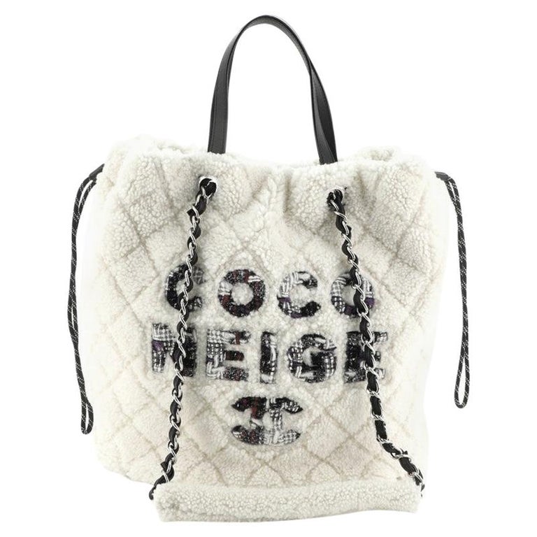 Chanel Coco Neige Shopping Tote Quilted Shearling Large