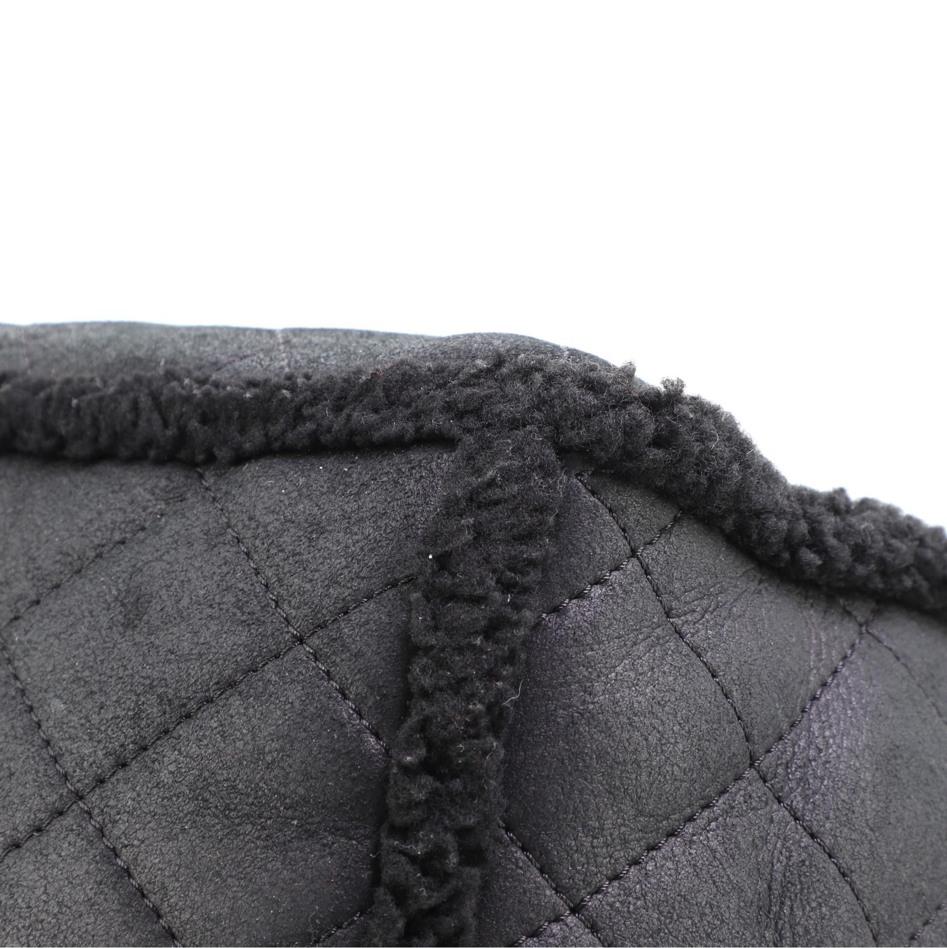 Chanel Coco Neige Shopping Tote Quilted Shearling Medium In Good Condition In NY, NY