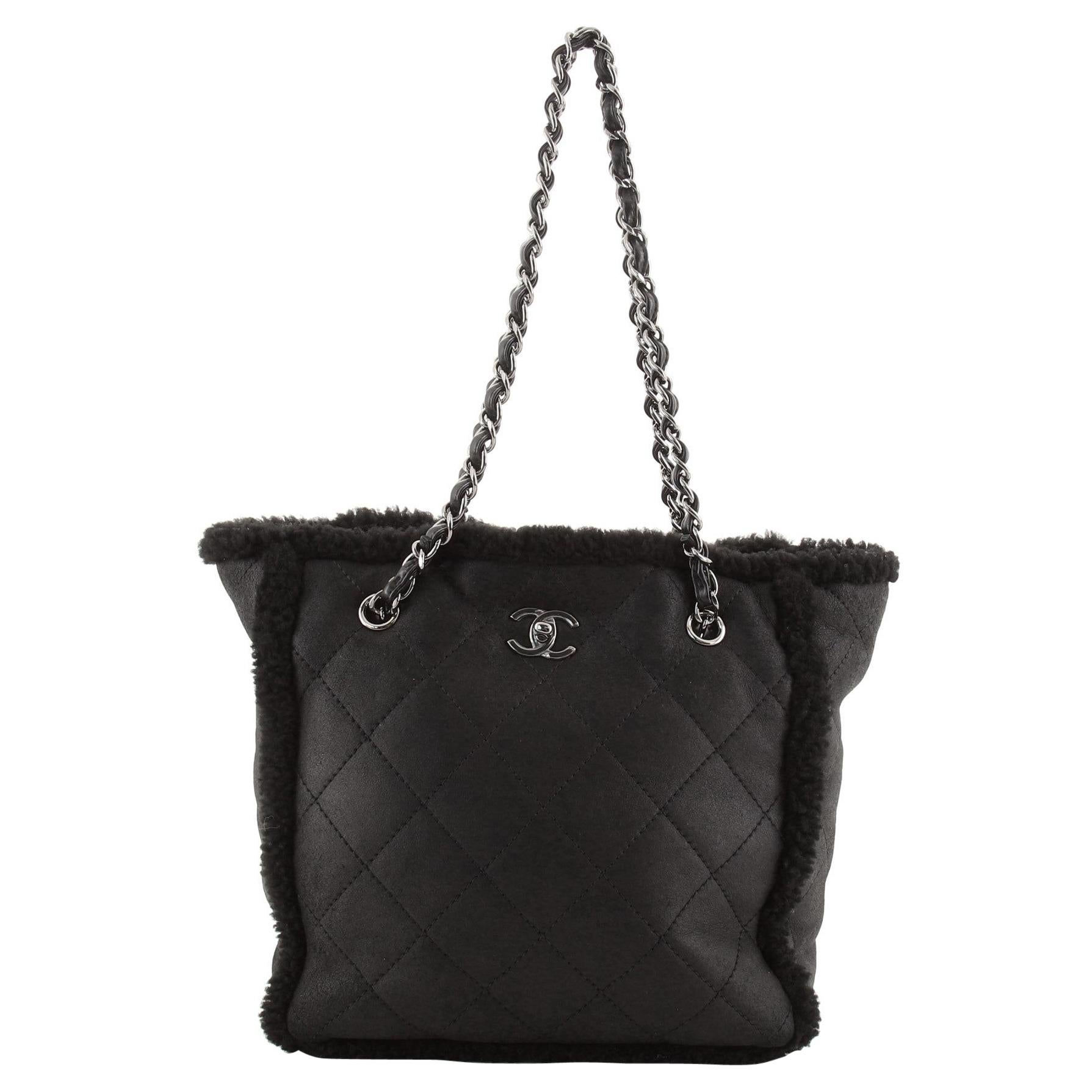 Chanel Coco Neige Shopping Tote Quilted Shearling Medium