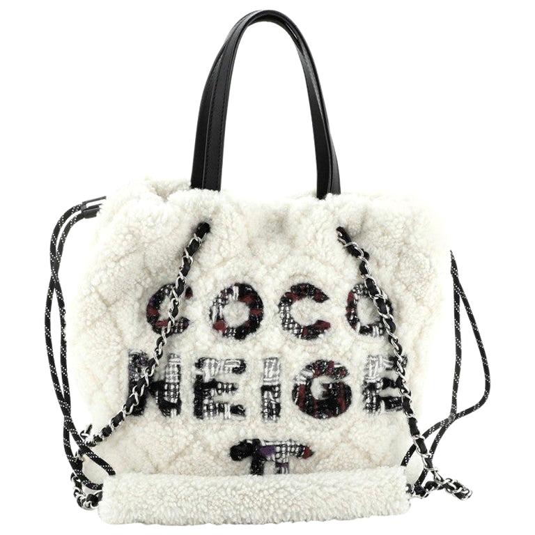 Chanel Coco Neige Shopping Tote Quilted Shearling Small at 1stDibs