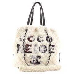 Chanel Coco Neige Shopping Tote Quilted Shearling Small