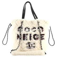 Chanel Coco Neige Shopping Tote Quilted Shearling Small