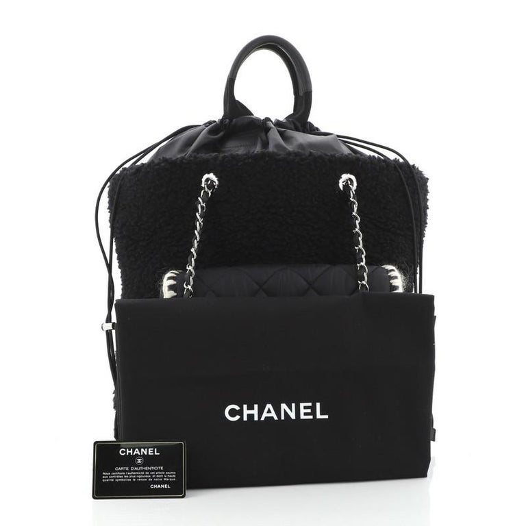 Chanel Coco Neige Shopping Tote Shearling with Quilted Nylon and Calfskin