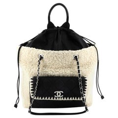 Chanel Coco Neige Shopping Tote Shearling with Quilted Nylon and Calfskin Large