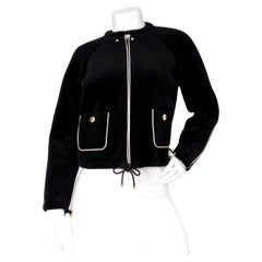 Chanel Coco Neige Velour Drawstring Zip Jacket 2018