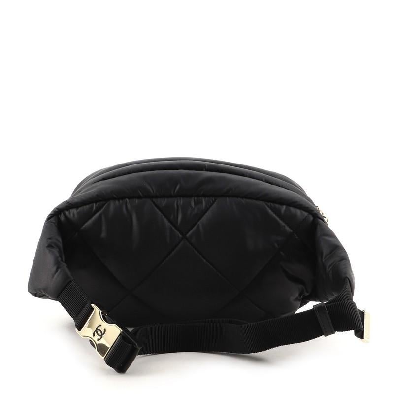 Chanel Coco Neige Waist Bag Quilted Nylon with Applique In Good Condition In NY, NY