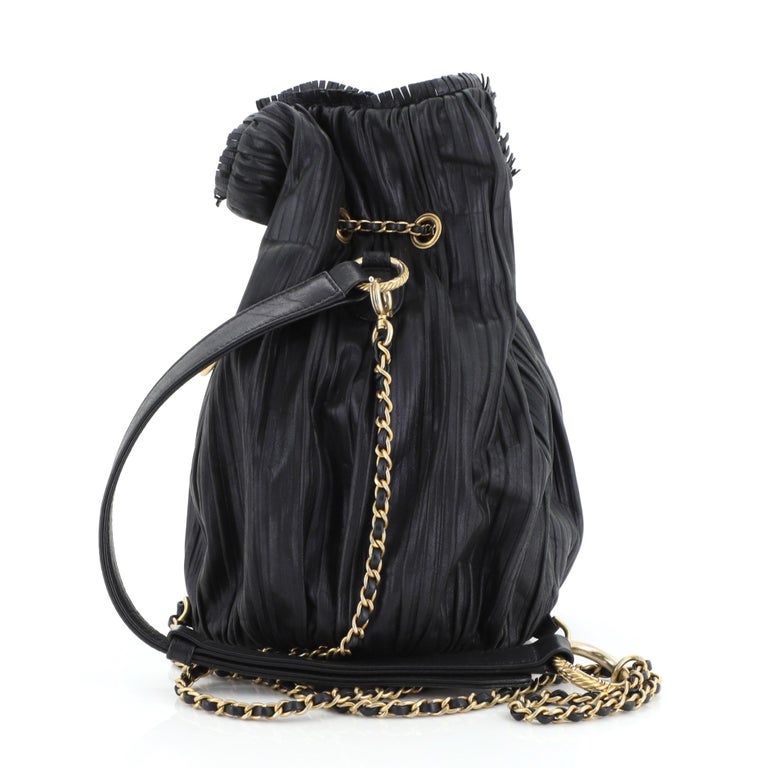 Chanel 2018 Mini Coco Pleats Drawstring Bag - Black Bucket Bags, Handbags -  CHA380111