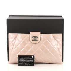 Chanel Coco Pleats Clutch Quilted Glazed Calfskin