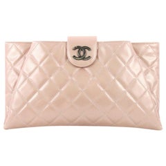 Chanel Coco Pleats Clutch Quilted Glazed Calfskin