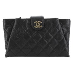 Chanel Coco Pleats Clutch Quilted Glazed Caviar