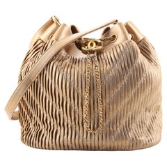 Chanel Coco Pleats Drawstring Bag Pleated Crumpled Calfskin Medium