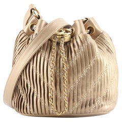 Chanel Coco Pleats Drawstring Bag Pleated Crumpled Calfskin Small