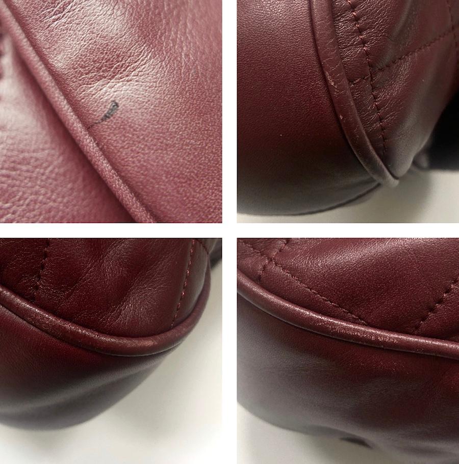 Chanel Coco Pleats Flap Bag Burgundy Quilted Leather 8
