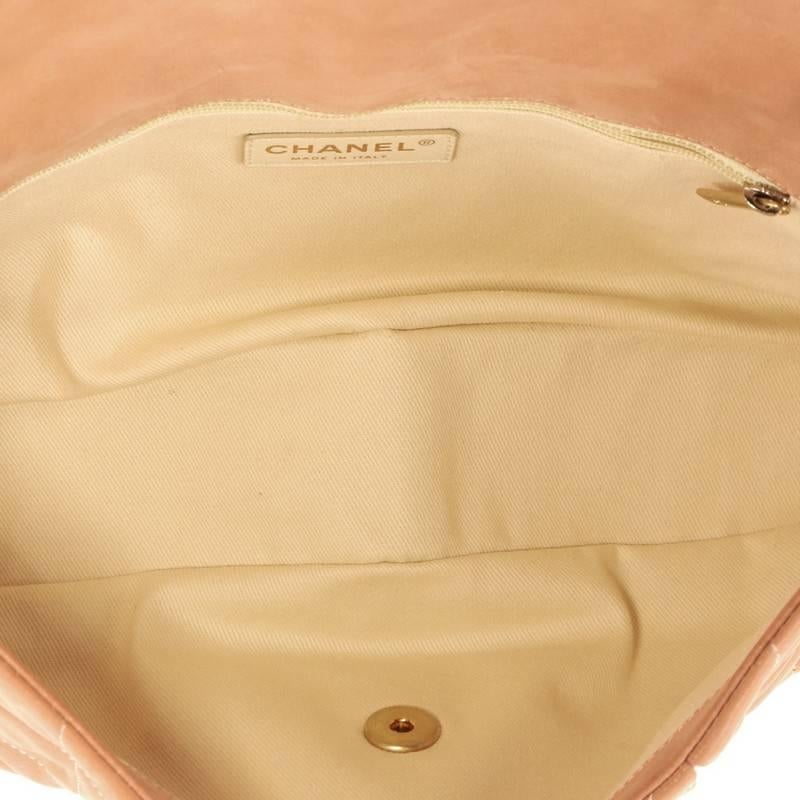 Chanel Coco Pleats Flap Bag Quilted Iridescent Calfskin Large In Good Condition In NY, NY
