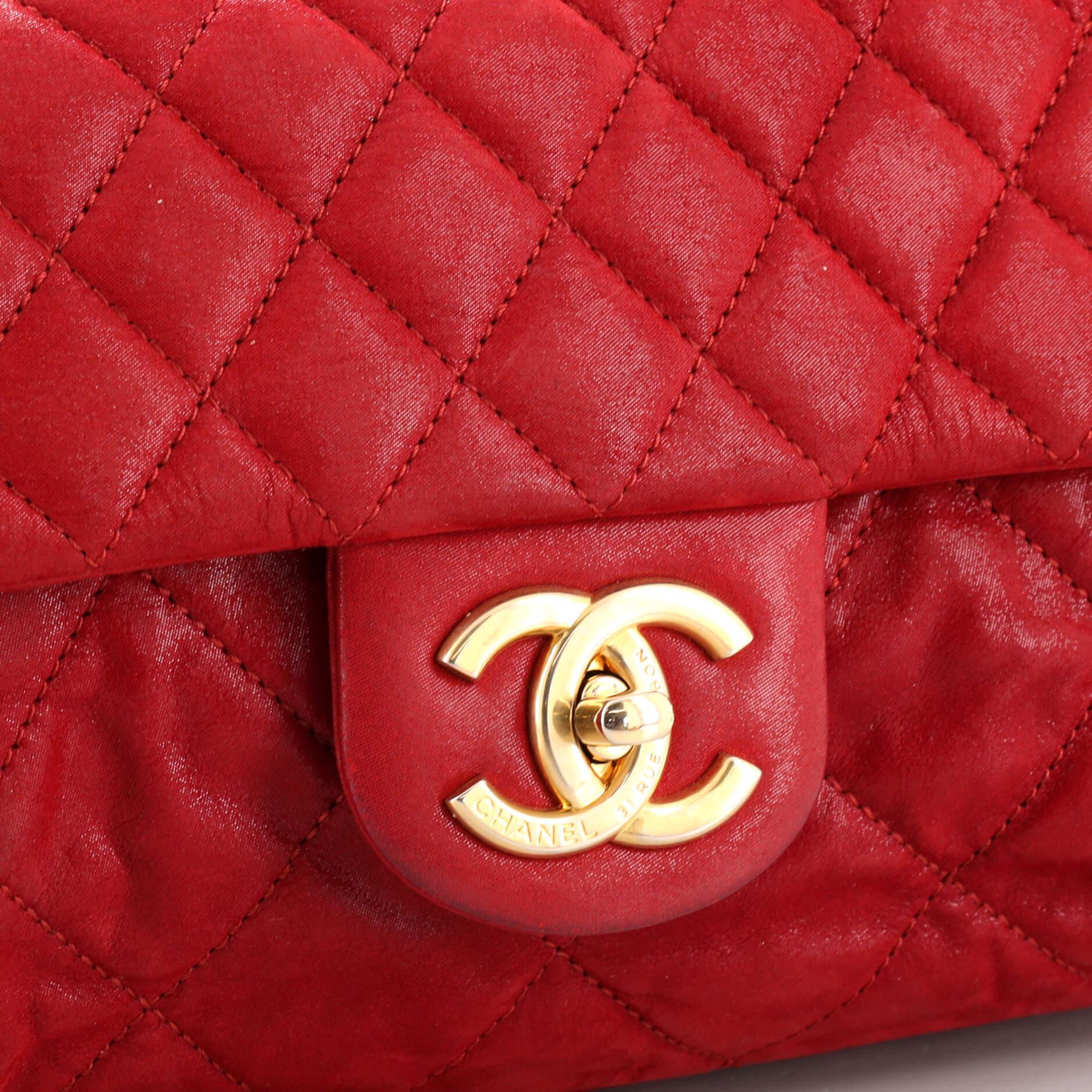 Chanel Coco Pleats Flap Bag Quilted Iridescent Calfskin Large 3
