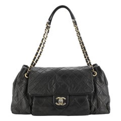 Chanel Coco Pleats Flap Bag Quilted Iridescent Calfskin Maxi