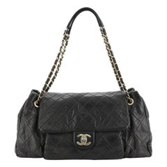 Chanel Coco Pleats Flap Bag Quilted Iridescent Calfskin Maxi 