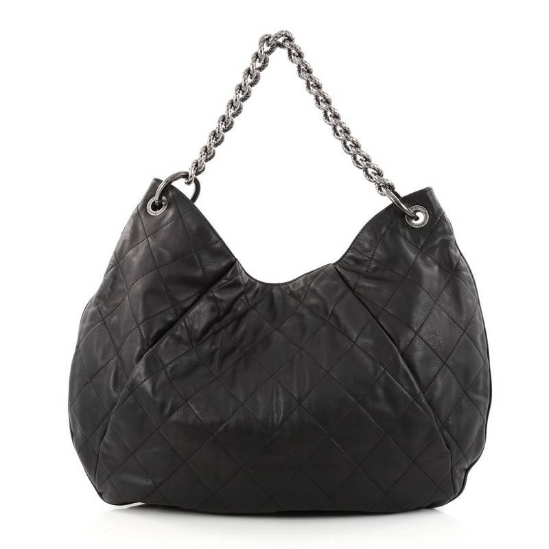 Women's or Men's Chanel Coco Pleats Hobo Quilted Calfskin Large