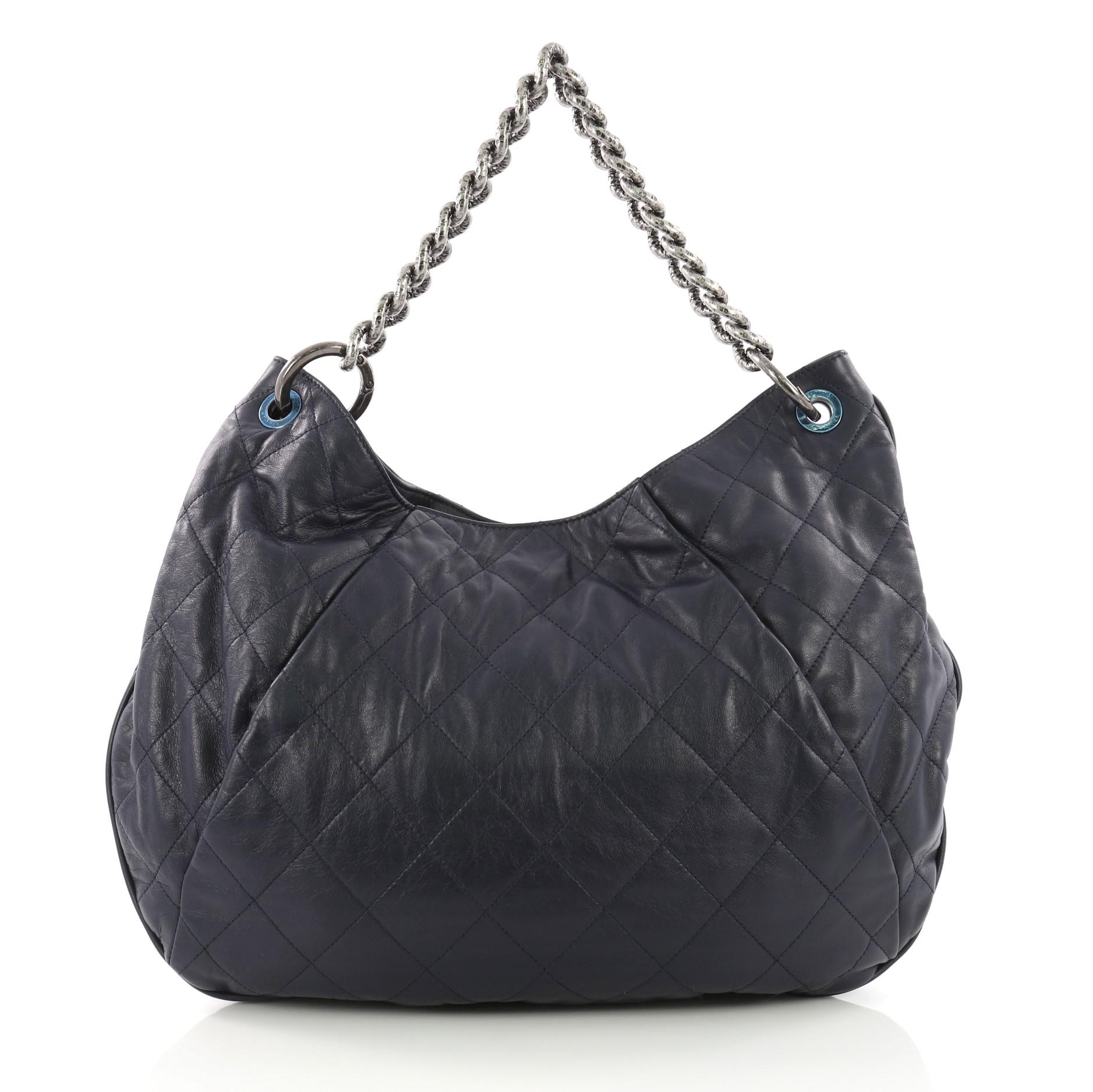 Women's or Men's Chanel Coco Pleats Hobo Quilted Calfskin Large,