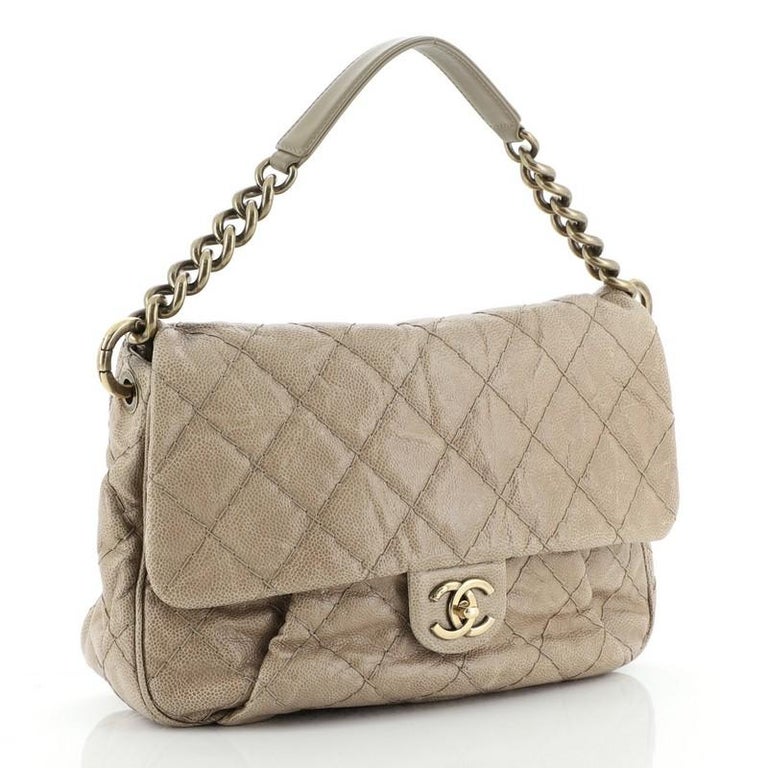 Chanel Coco Pleats Messenger Bag Quilted Glazed Caviar