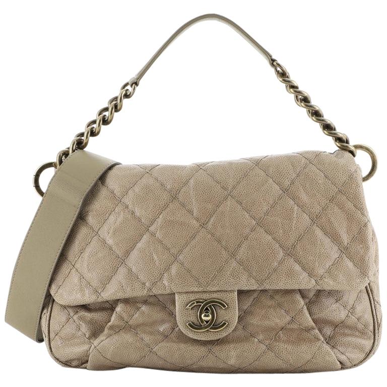 Chanel Coco Pleats Messenger Bag Quilted Glazed Caviar at 1stDibs