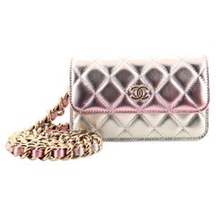 Chanel Coco Punk Chain Clutch Quilted Gradient Metallic Lambskin