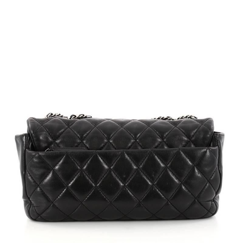 Black Chanel Coco Rain Flap Bag Quilted Lambskin Medium