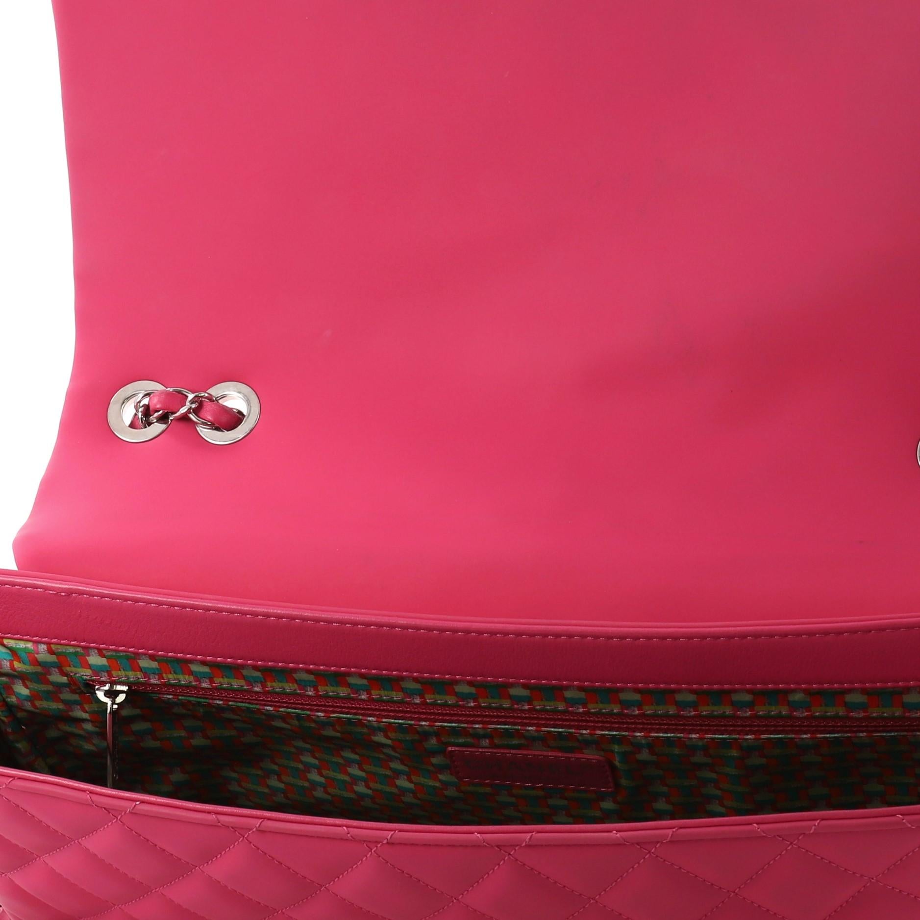 Women's Chanel Coco Rain Flap Bag Quilted Rubber Jumbo