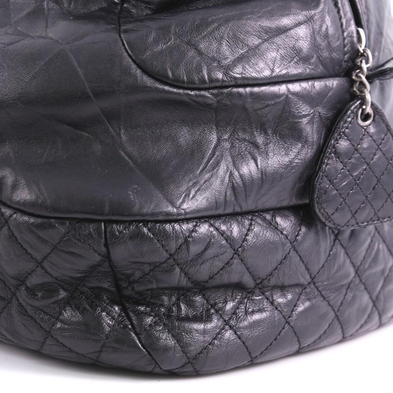 Women's or Men's Chanel Coco Rider Bowler Bag Quilted Aged Calfskin Large